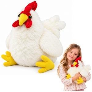 Kura pluszowa biała 40cm, Leantoys