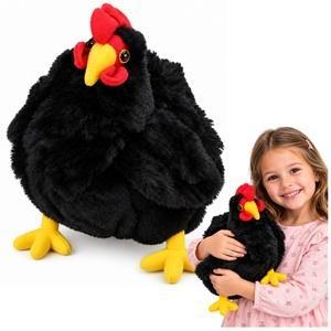 Kura pluszowa czarna 30cm, Leantoys