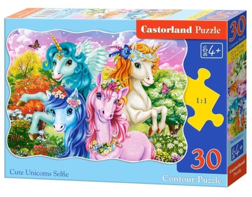 Puzzle 30 Cute Unicorns Selfie CASTOR, Castorland