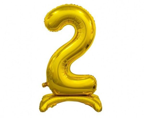 Balon foliowy B&C Cyfra stojąca 2 złota 74cm
