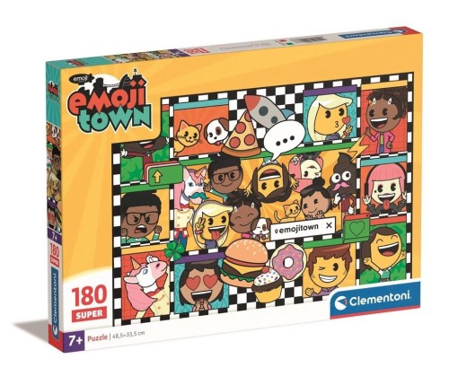 Puzzle 180 Super Kolor Emojii Town, Clementoni