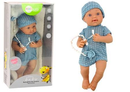 Lalka bobas ze smoczkiem 39cm, Leantoys