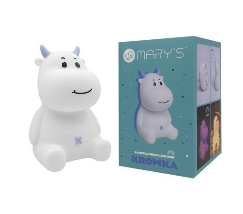 Lampka nocna LED krówka niebieska, Mary's