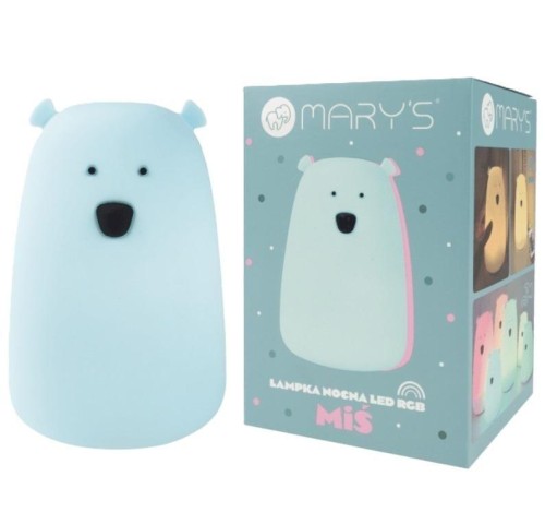 Lampka nocna LED Miś niebieski duży, Mary's
