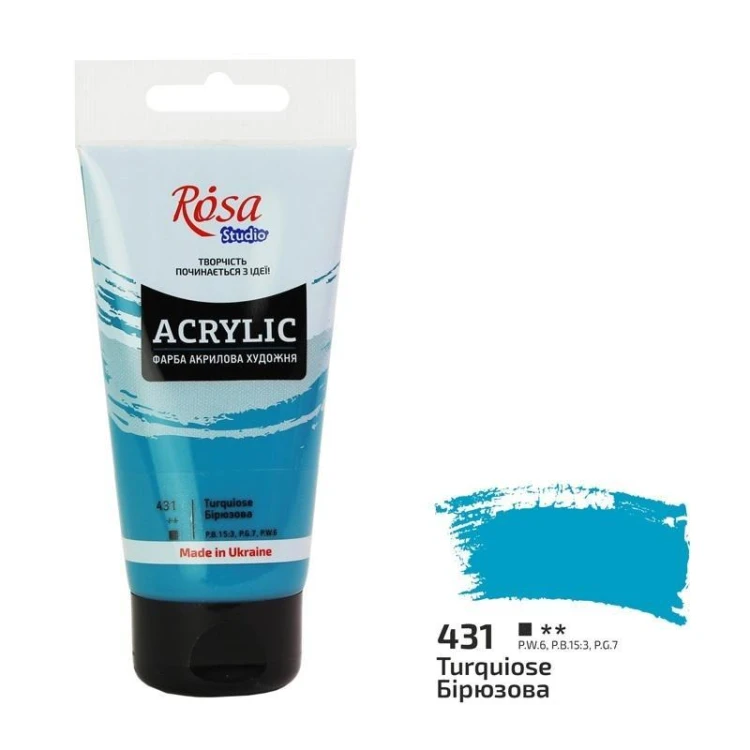Farba akrylowa turquoise blue 431 75ml, Rosa