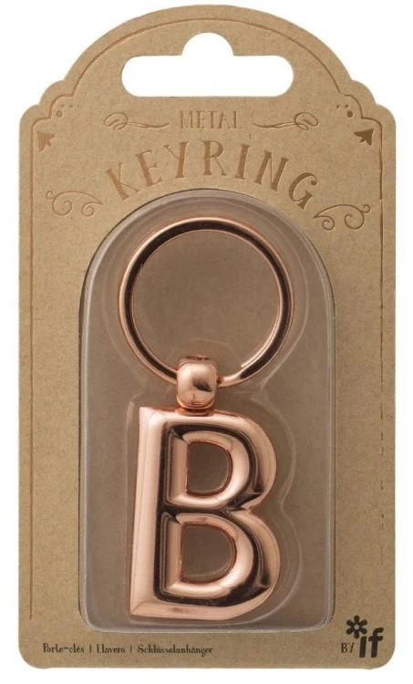 Metalowy brelok do kluczy litera B Keyring, IF