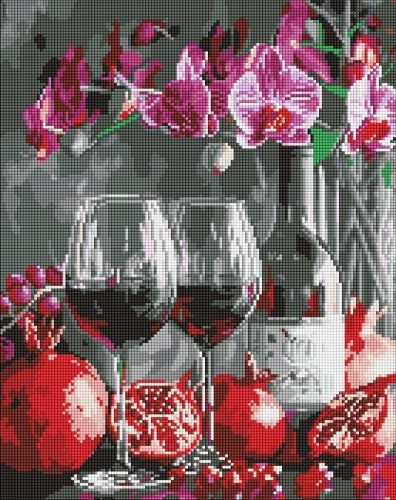 Diamentowa mozaika - Kwitenie orchidei 40x50cm