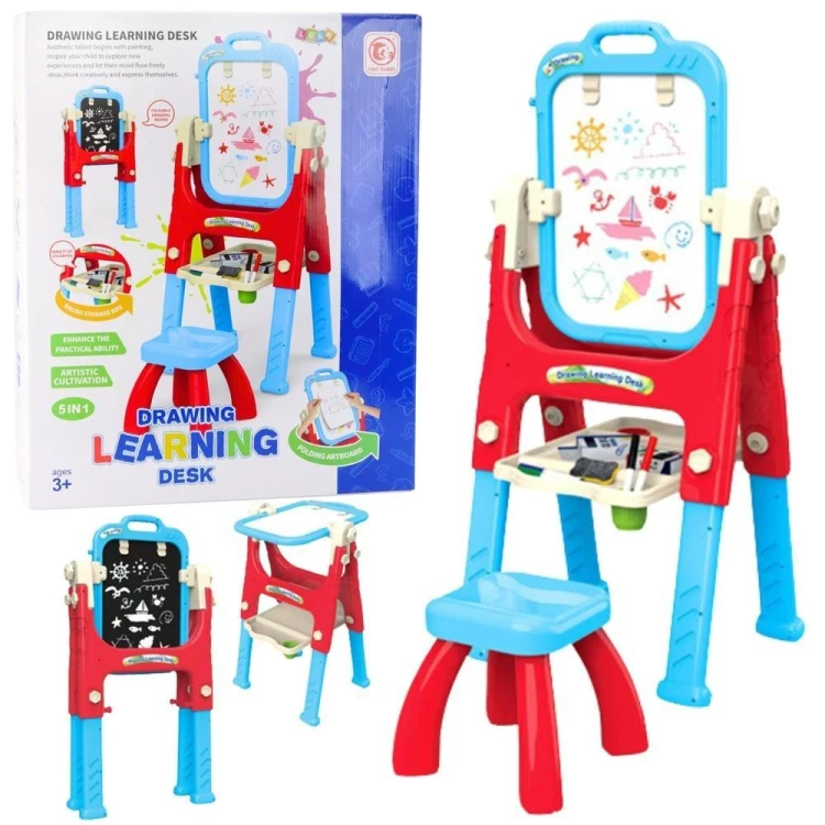Tablica edukacyjna 5w1 wielofunkcyjna, Leantoys
