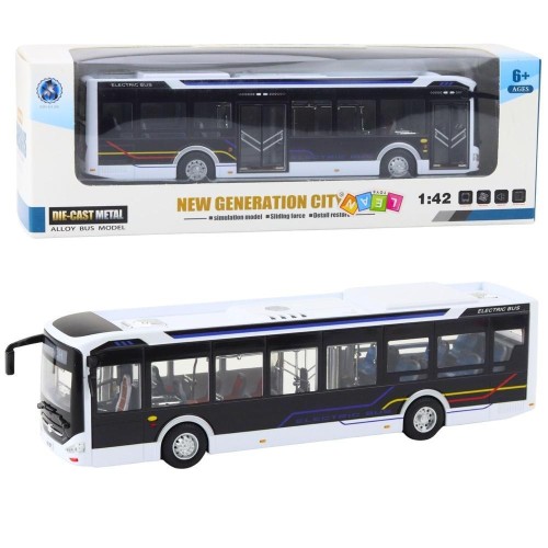 Autobus metalowy miejski światło i dżwięk 1:42