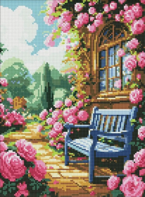 Diamentowa mozaika - Kwiatowy ogród 30x40cm