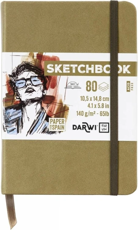 Szkicownik A6 140g khaki, Darwi