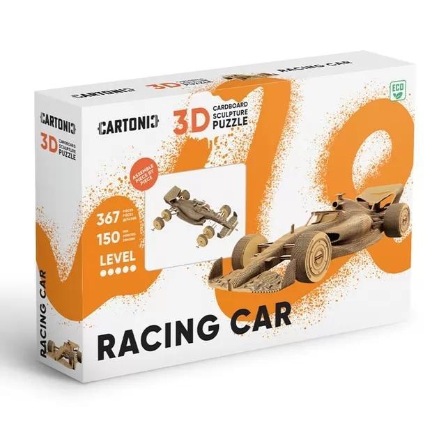 Puzzle 3D z kartonu Samochód Wyścigowy, Kiddisvit