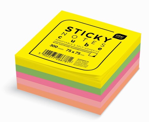 Karteczki samoprzylepne 75x75mm 300K, INTERDRUK
