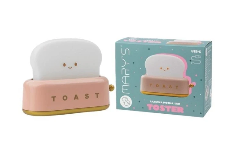 Lampka nocna LED toster różowy, Mary's