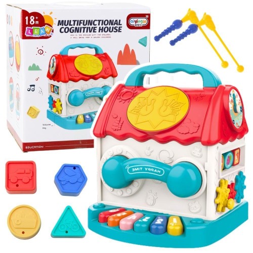 Domek interaktywny sorter z dźwiękiem, Leantoys