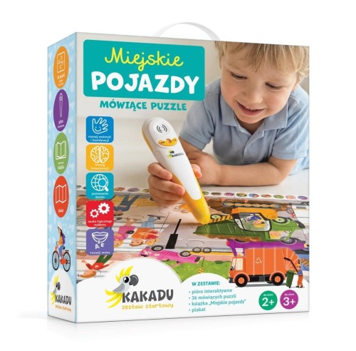 Mówiące puzzle interaktywne Miejskie pojazdy