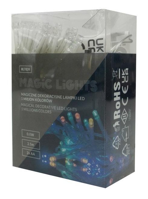Magiczne dekoracyjne lampki LED 1 mln kol 2,5m 2AA