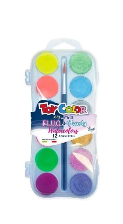 Farby akwarelowe 12kol (fluo, perła), Koh-I-Noor