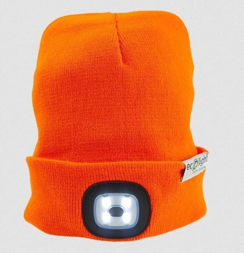 Czapka z latarką LED Pomarańczowa 1W 6000K
