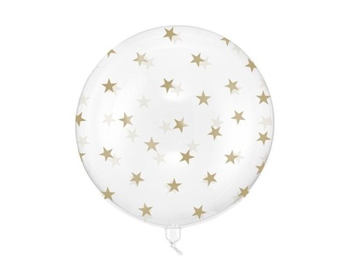 Balon Bubble Gwiazdki transparentny 60cm