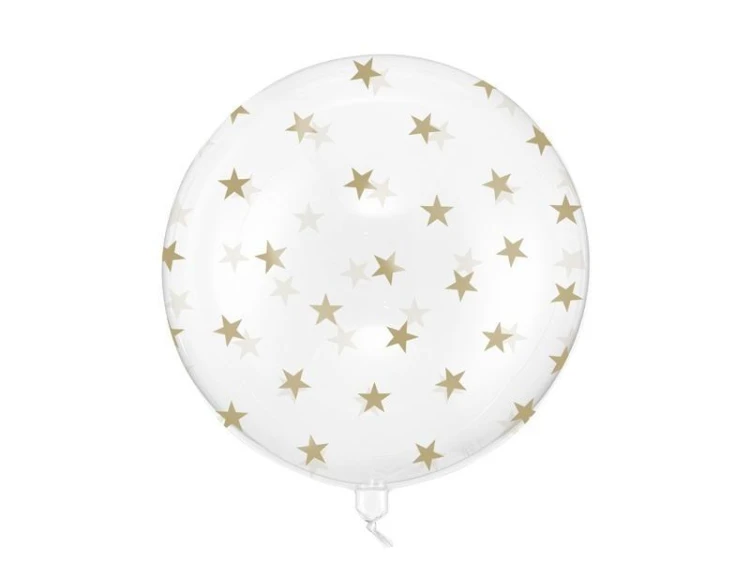 Balon Bubble Gwiazdki transparentny 60cm