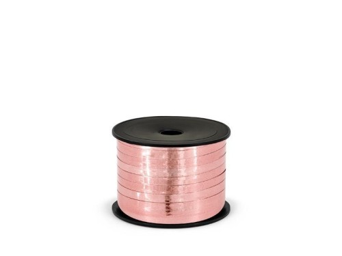 Wstążka plastikowa metalizowana różowa 5mm/25m