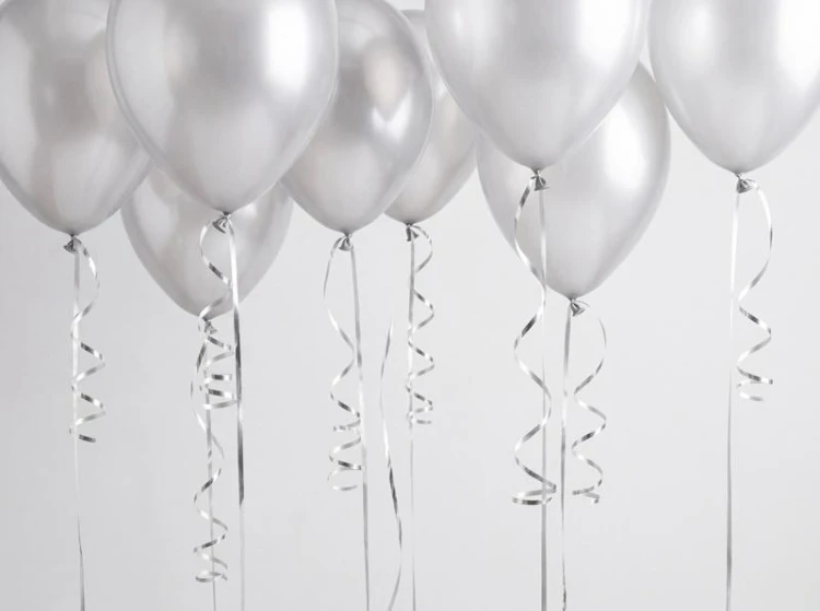 Wstążka plastikowa metalizowana srebrna 5mm/25m