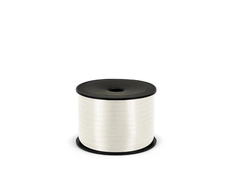 Wstążka plastikowa matowa biała 5mm/90m
