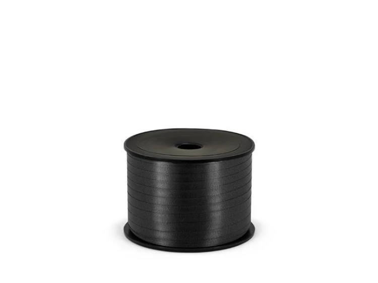 Wstążka plastikowa matowa czarna 5mm/90m