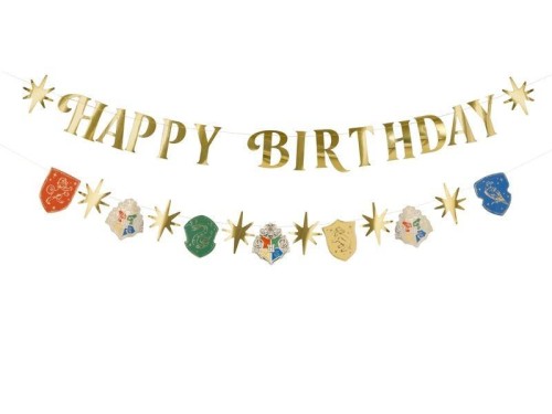 Baner Harry Potter Happy Birthday złoty 200cm