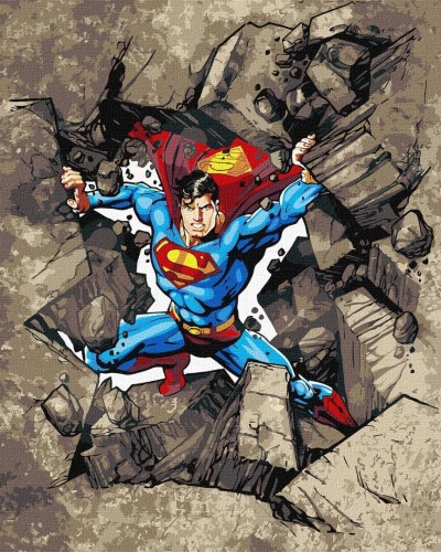 Malowanie po numerach - Superman 40x50cm, Ideyka