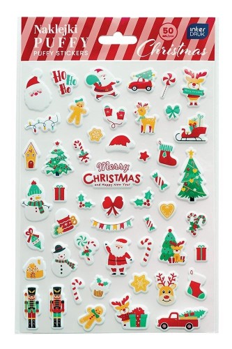 Naklejki puffy Christmas 50szt BN