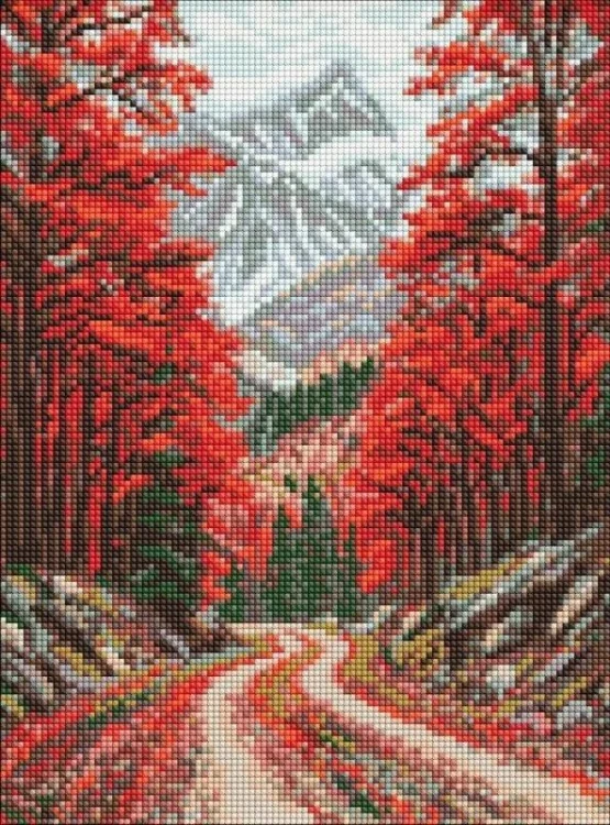 Diamentowa mozaika - Droga przez las 30x40cm