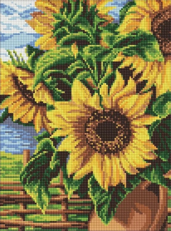 Diamentowa mozaika - Słoneczniki 30x40cm, Ideyka
