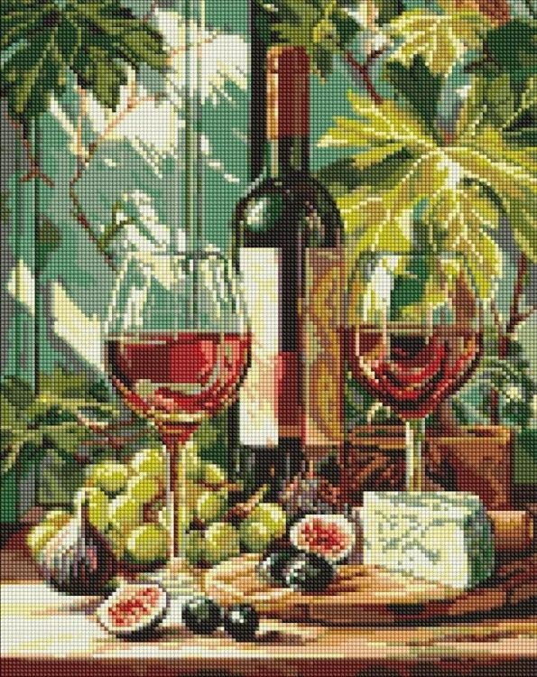 Diamentowa mozaika - Winna kompozycja 40x50cm