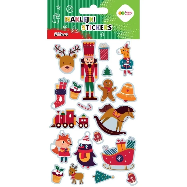 Naklejki Xmas toys 10x20cm HAPPY COLOR