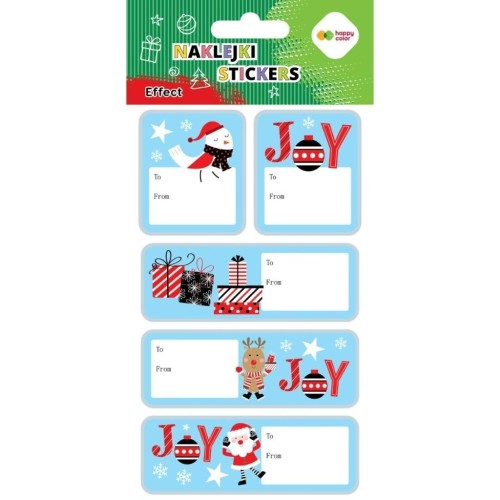 Naklejki Xmas joy tag 10x20cm HAPPY COLOR