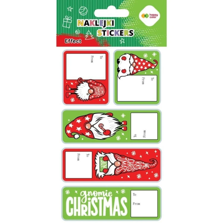 Naklejki Gnome tag 10x20cm HAPPY COLOR