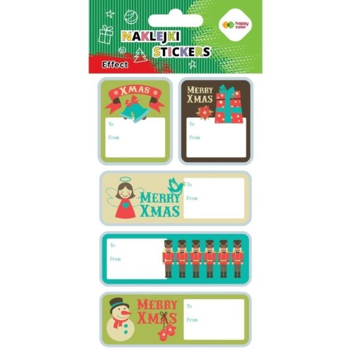 Naklejki Xmas tag 10x20cm HAPPY COLOR