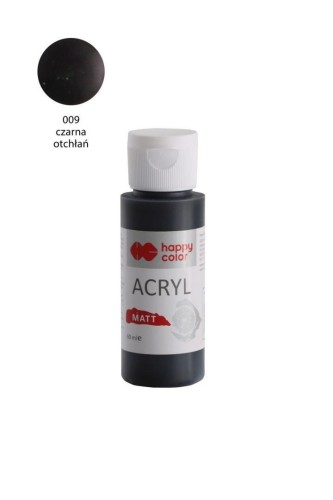Farba akrylowa Matt czarny 60ml HAPPY COLOR