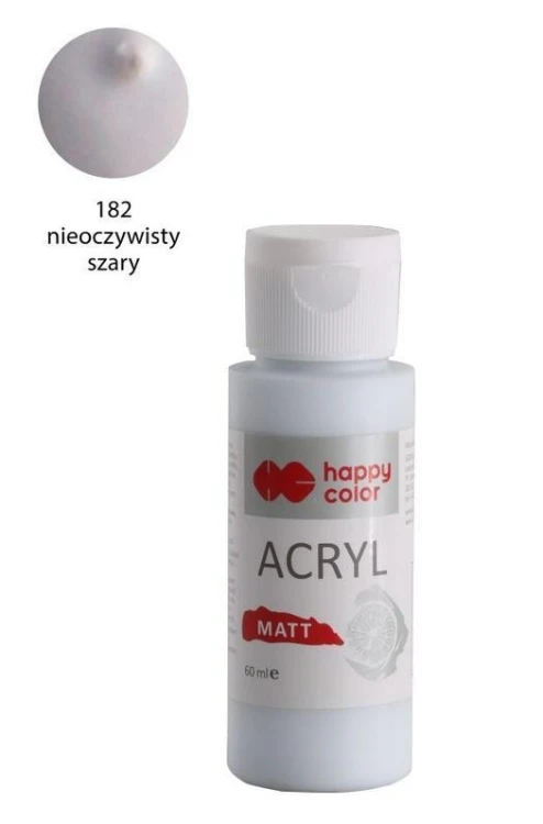 Farba akrylowa Matt szary 60ml HAPPY COLOR