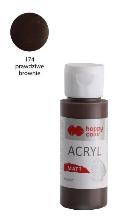 Farba akrylowa Matt brownie 60ml HAPPY COLOR