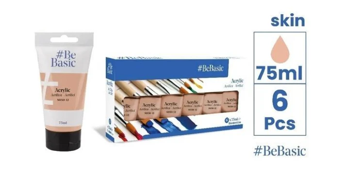 Farba akrylowa - łosowiowa 75ml (6szt), BeBasic