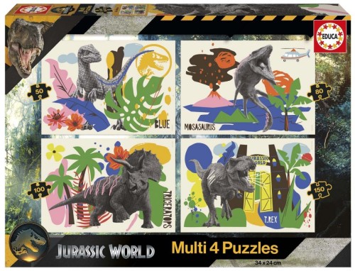 Puzzle 50 + 80 + 100 + 150 Jurassic World, Educa