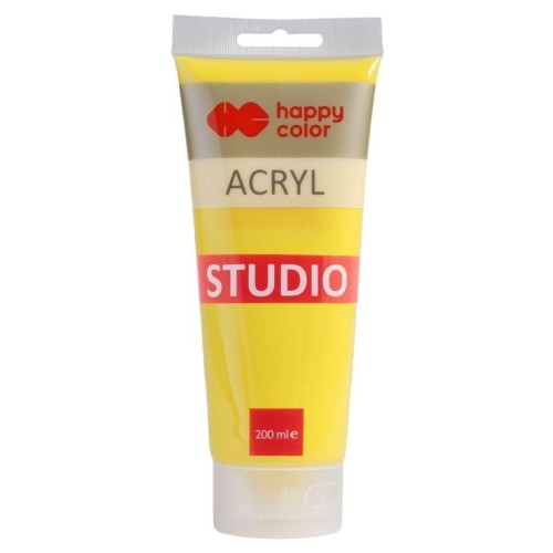 Farba akrylowa jasnożółty 200ml HAPPY COLOR