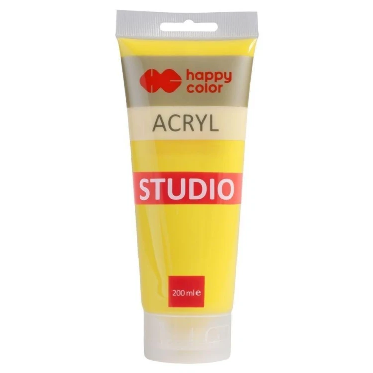 Farba akrylowa jasnożółty 200ml HAPPY COLOR