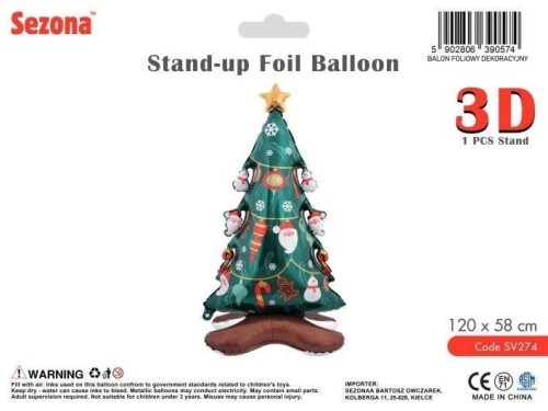 Balon Boże Narodzenie choinka 120x58cm
