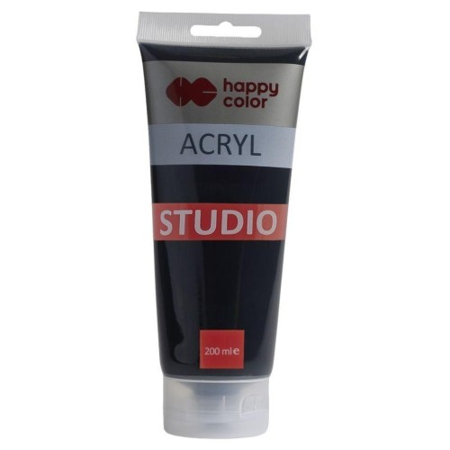 Farba akrylowa czarny 200ml HAPPY COLOR