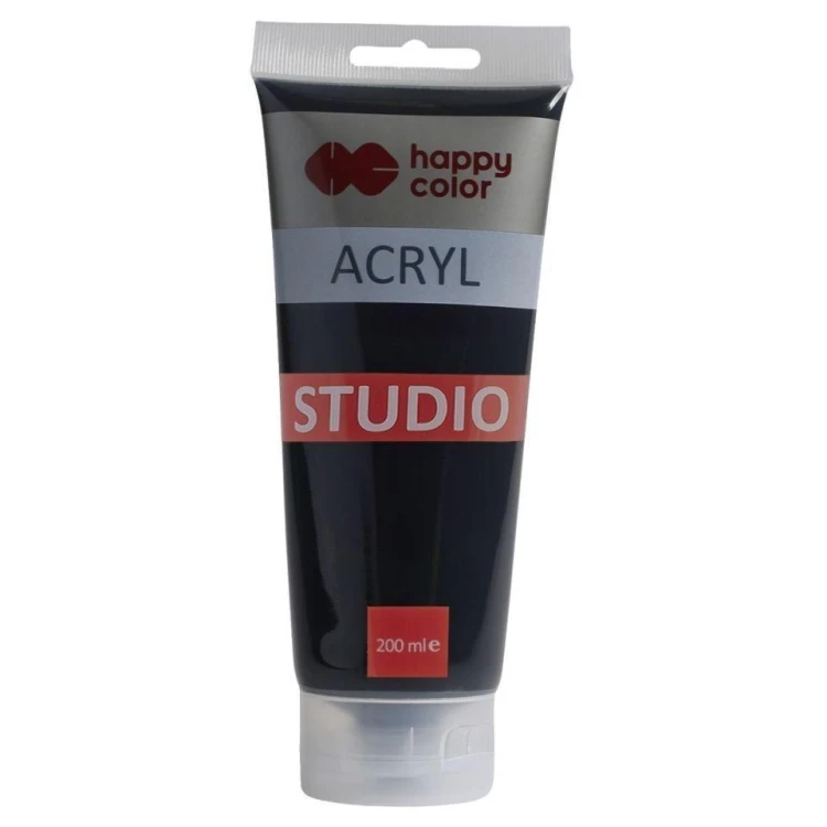 Farba akrylowa czarny 200ml HAPPY COLOR