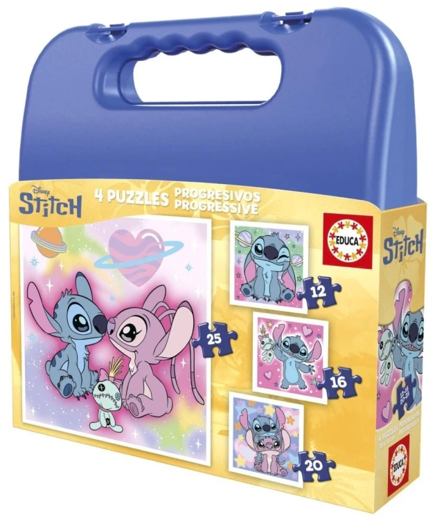 Puzzle Stich 12+16+20+25el, Educa